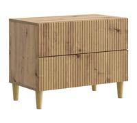 Bedside Cabinet Artisan Oak 62x34.5x48cm Engineered Wood 2 Drawer Compact Small