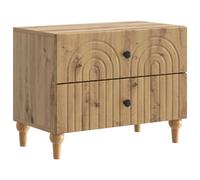 Bedside Cabinet Artisan Oak 62x34.5x48cm Engineered Wood 2-Drawer Modern Accent