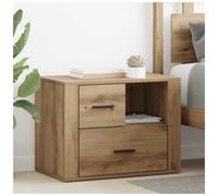 Bedside cabinet Artisan oak engineered wood 35 x 60 x 50 cm 2 drawers 1 shelf -