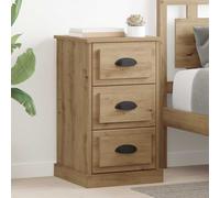 Bedside Cabinet Artisan Oak Engineered Wood 39x39x67.5cm 1 Drawer Rustic Storage