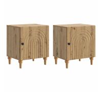 Bedside Cabinet Artisan Oak Engineered Wood 43 x 34.5 x 50 cm 2pc Nightstand Set