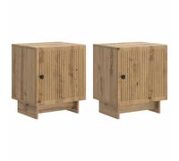 Bedside Cabinet Artisan Oak Engineered Wood 43 x 34.5 x 50 cm Vintage Pair Small