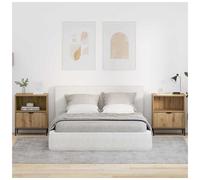 Bedside Cabinet Artisan Oak Engineered Wood 49x36x61cm 2-Drawer 2-Shelf Set2pcs