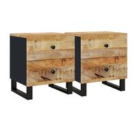 Vidaxl Bedside Cabinets 2 Pcs 40X33X46 Cm Solid Wood Mango