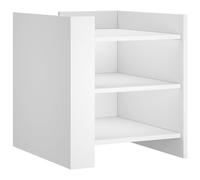 Bedside cabinet 45x50x50cm White Engineered Wood 2-Shelf Modern Bedside Table .