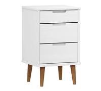 Vidaxl Bedside Cabinet Molde White 40X35X65 Cm Solid Wood Pine