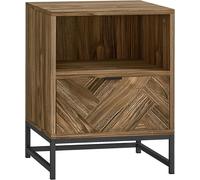 HOMCOM Bedside Table - Sofa Side Table with Drawer for Bedroom - Brown | TJ Hughes