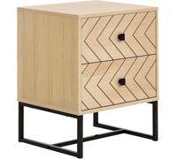 Bedside Cabinet Bedroom Table Drawers Sideboard Storage Unit Wood Zig Zag Design