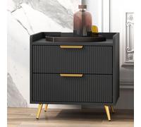 Bedside Cabinet Bedroom Table Drawers Storage Unit Black