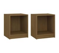 (grey, 2) vidaXL Solid Pinewood Bedside Cabinet Nightstand Storage Cabinet Multi Colours