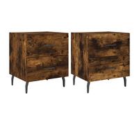 vidaXL Bedside Cabinet with Drawer 2 pcs Old Wood 40 x 35 x 47.5 cm