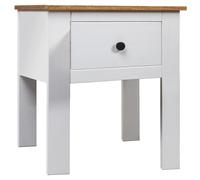 vidaXL Solid Wood Pine Bedside Cabinet Panama Range White Bedroom Cabinet