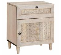 Bedside Cabinet Beige 50 x 33 x 60 cm Solid Acacia wood