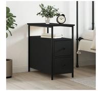 Bedside Cabinet Black 30x60x60 cm Engineered Wood Drawer & Shelf Textured Modern
