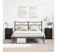 Vidaxl Bedside Cabinets 2 Pcs Black 38X35X56 Cm Engineered Wood