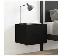 Bedside Cabinet Black 40x30x30 cm Engineered Wood 2-Drawer Rustic Compact Modern