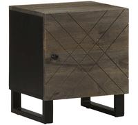 Bedside Cabinet Black 40x33x46 cm Solid Mango Wood Engineered Metal with 1 Door