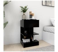 Bedside Cabinet Black 40x35x65 cm Engineered Wood Nightstand with Shelf Storage