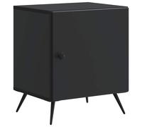 Bedside Cabinet Black 43x34.5x50cm Engineered Wood Slim Nightstand with Storage