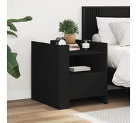 Bedside Cabinet Black 45x50x50 cm Engineered Wood Nightstand Drawer Modern Slim