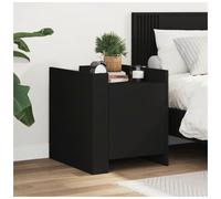 Bedside cabinet Black 45x50x50cm Engineered Wood 1 Drawer Modern Nightstand Slim