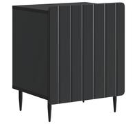 Bedside Cabinet Black Engineered Wood 43x34.5x52cm Vintage Metal Legs Compact UK