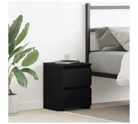 Bedside Cabinet Black Oak 30x30x40 cm Engineered Wood Rustic Drawer Compact Elm