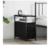 Bedside cabinet Black oak 30x60x60cm Engineered wood 1 drawer 1 shelf modern UK