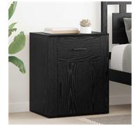 Bedside Cabinet Black Oak 35 x 50 x 60 cm Engineered Wood Rustic Nightstand Cozy