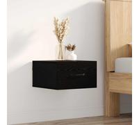 Bedside cabinet Black Oak 35x35x20cm Engineered Wood Compact Drawer Unit Shelves