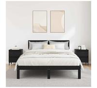 Bedside Cabinet Black Oak 40 x 35 x 50 cm Engineered Wood Drawer Metal Legs Slim