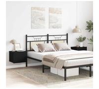 Bedside Cabinet Black Oak 40x30x30cm Engineered Wood 2 Drawers Rustic SpaceSaver