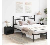 Bedside Cabinet Black Oak 40x30x39cm Engineered Wood 1 Drawer Shelf Slim Sturdy