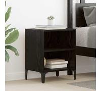 Bedside Cabinet Black Oak 40x30x50 cm Engineered Wood 1 Shelf Modern Slim Design