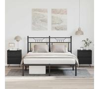 Bedside Cabinet Black Oak 40x35x50cm Engineered Wood 1 Drawer Compact Modern Bed