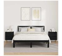 Bedside cabinet Black Oak 40x35x50cm Engineered Wood 1 Drawer Mid-CenturyTapered