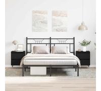 Bedside Cabinet Black Oak 40x35x50cm Engineered Wood 2-Drawer Nightstand Slim UK