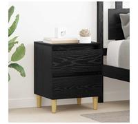 vidaXL Bed Cabinet Black Oak 40 x 35 x 50 cm Engineered Wood