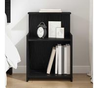 Bedside Cabinet Black Oak 40x35x60cm Engineered Wood 3 Open Shelves Easy Clean
