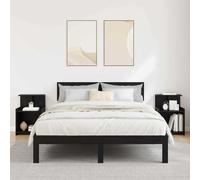 Bedside Cabinet Black Oak Engineered Wood 40x35x60 cm 3 Open Shelves Nightstand