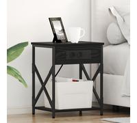 Bedside Cabinet Black oak Engineered wood Berkfield Home Multi One Size