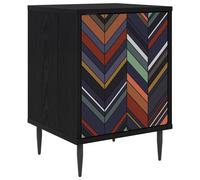 Bedside Cabinet Black Oak Engineered Wood Nightstand Bedroom Furniture vidaXL