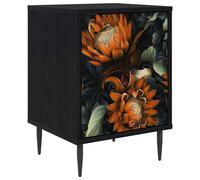 Bedside Cabinet Black Oak Engineered Wood Nightstand Bedroom Furniture vidaXL