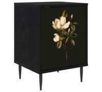 Bedside Cabinet Black Oak Engineered Wood Nightstand Bedroom Furniture vidaXL