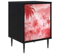 Bedside Cabinet Black Oak Engineered Wood Nightstand Bedroom Furniture vidaXL