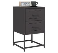 Bedside Cabinet Black Steel Nightstand 36x39x60.5cm Industrial Storage Unit Home