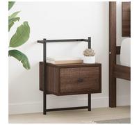 Bedside Cabinet Brown Oak 35x30x51 cm Engineered Wood 1 Drawer Rustic Sturdy Top