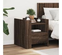 Bedside Cabinet Brown Oak 45x50x50 cm Engineered Wood