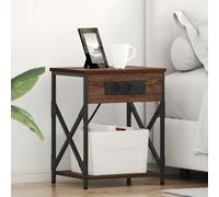 Bedside Cabinet Brown oak Engineered wood Berkfield Home Multi One Size