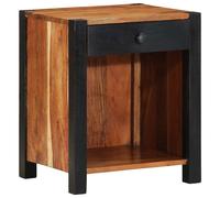 Bedside Cabinet Brown Solid Acacia Wood 40x35x50 cm Drawer Shelf Matte Finish UK